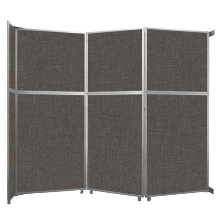 Versare Operable Wall Folding Room Divider 11'9" x 10'3/4" Mocha Fabric 1070245-1